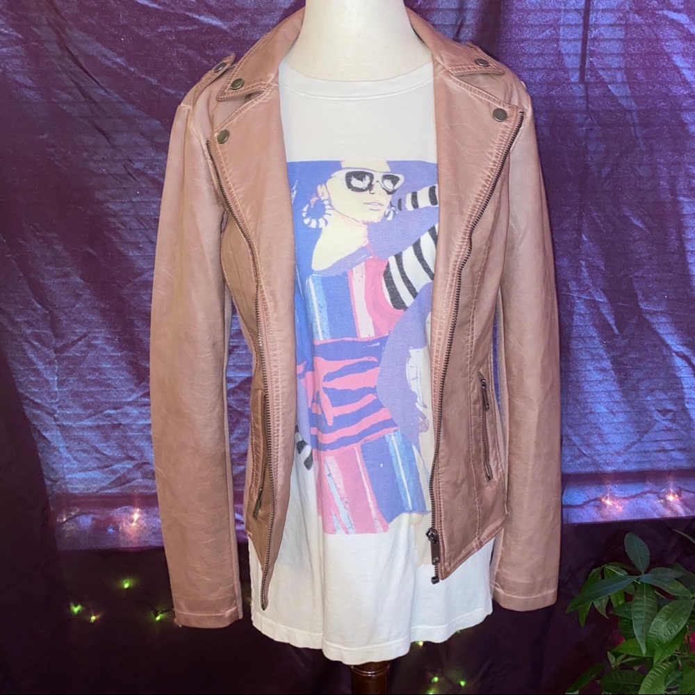 Mauve pink Faux leather jacket